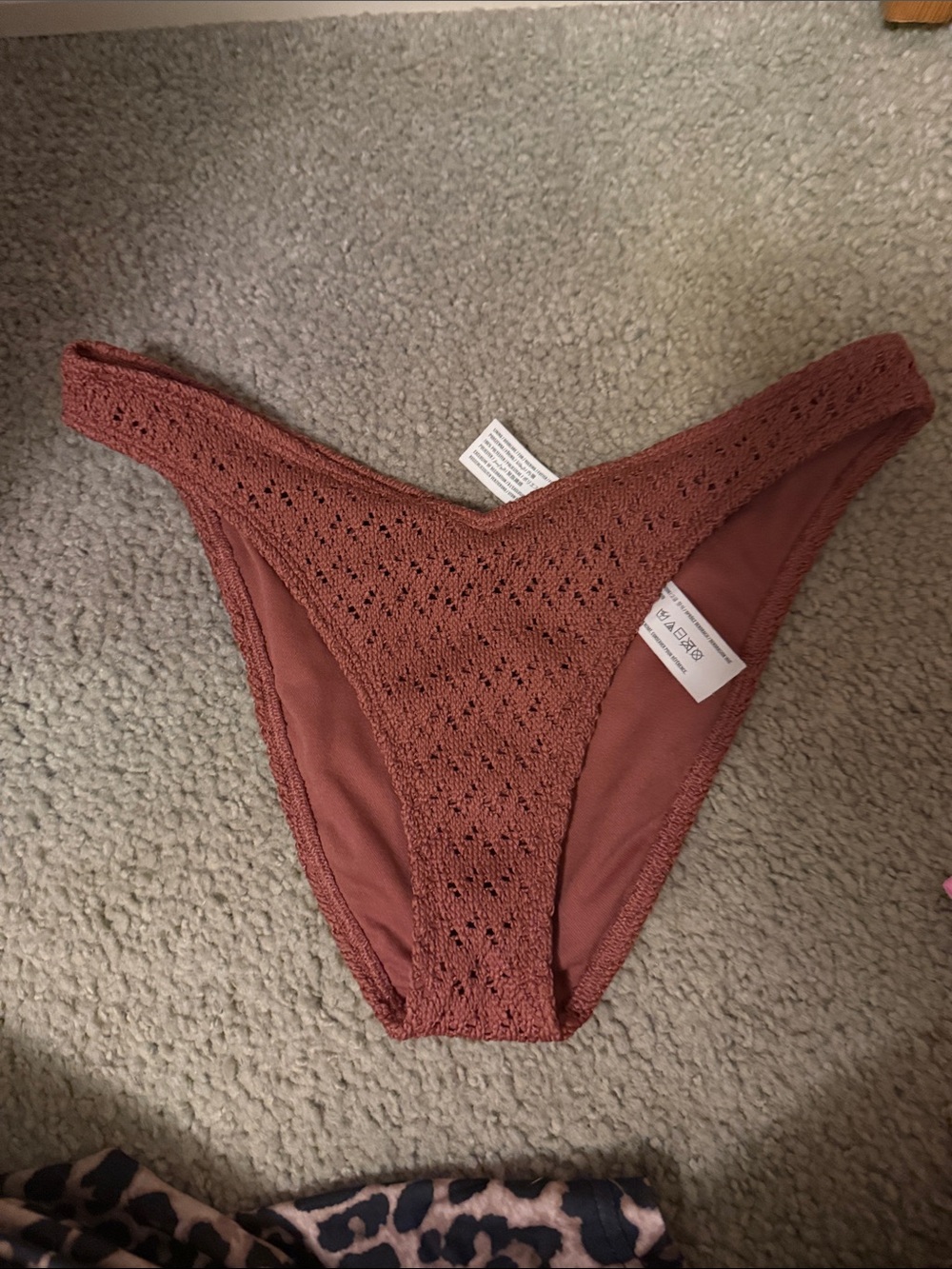 Hollister Rust Crochet Bikini Bottom